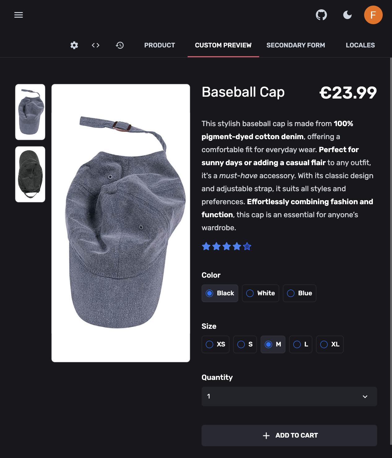 Custom React component demo